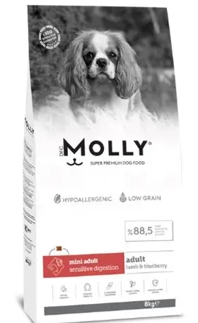 MOLLY MİNİ YETİŞKİN KUZU ETLİ KÖPEK MAMASI 8 KG